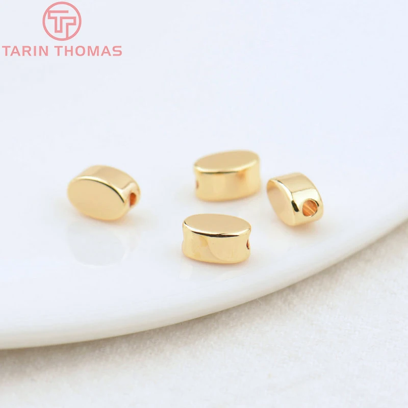 (3377) 20PCS 24K Gold Color Brass Square Spacer Beads High Quality Jewelry Making Supplies Bracelets Findings Accessories