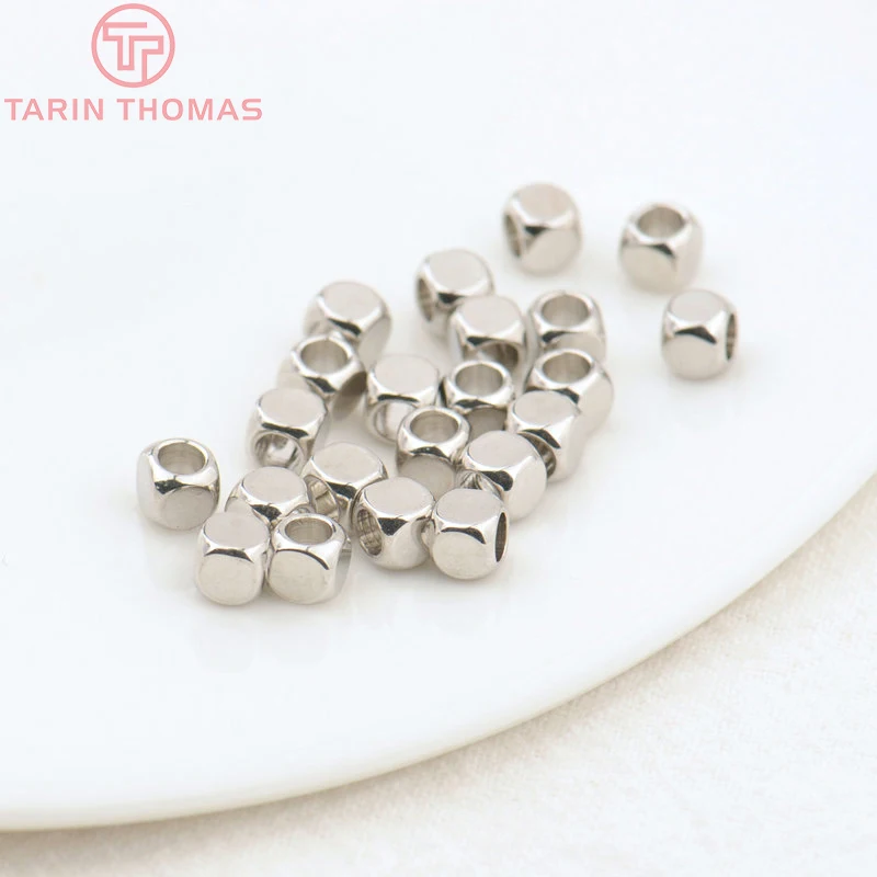 (3377) 20PCS 24K Gold Color Brass Square Spacer Beads High Quality Jewelry Making Supplies Bracelets Findings Accessories