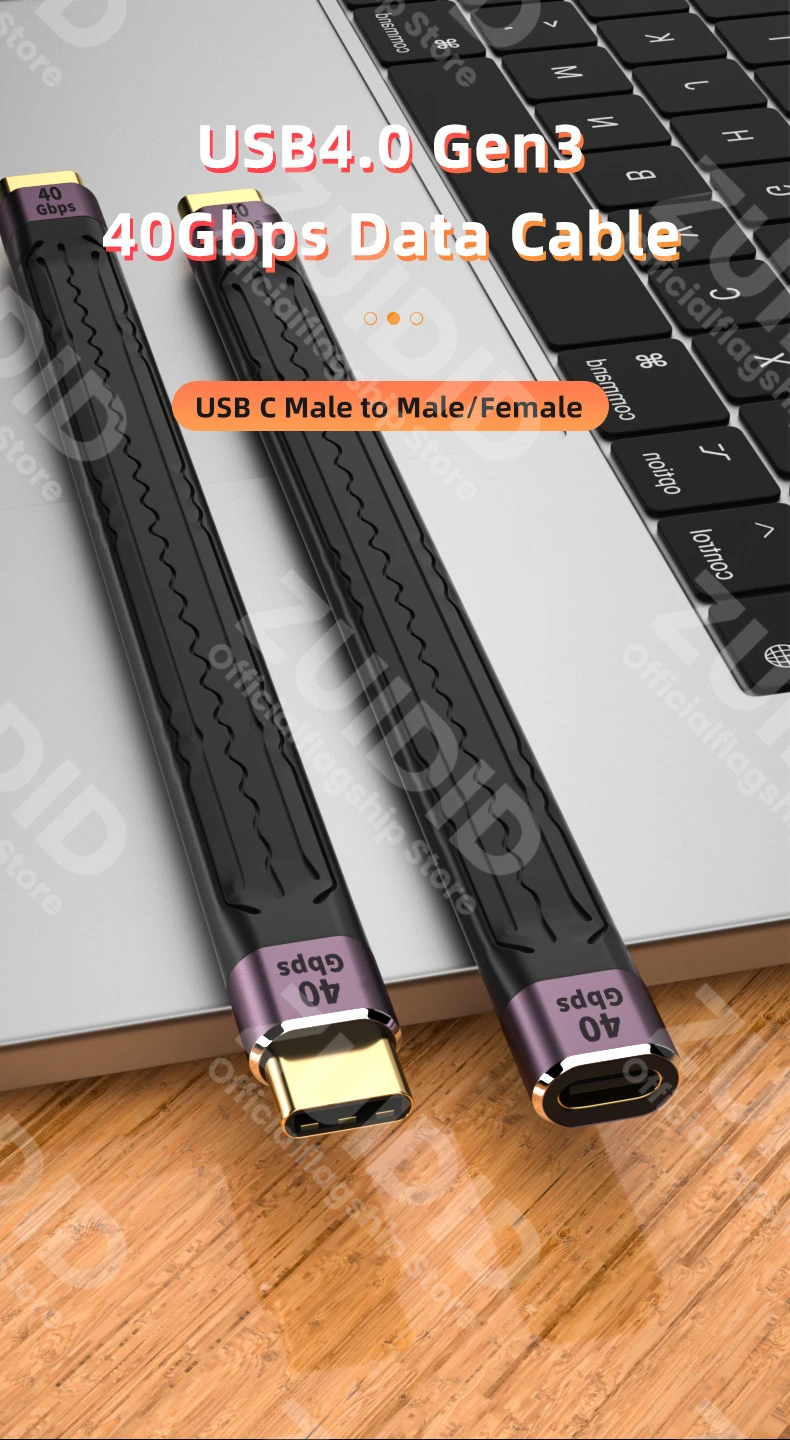 USB 4.0 Gen3 Data Cable PD 100W 5A Fast Charging USB C to Type C Cable Thunderbolt 3 4K@60Hz Cable USB Tipo C 40Gbps Data Cabel