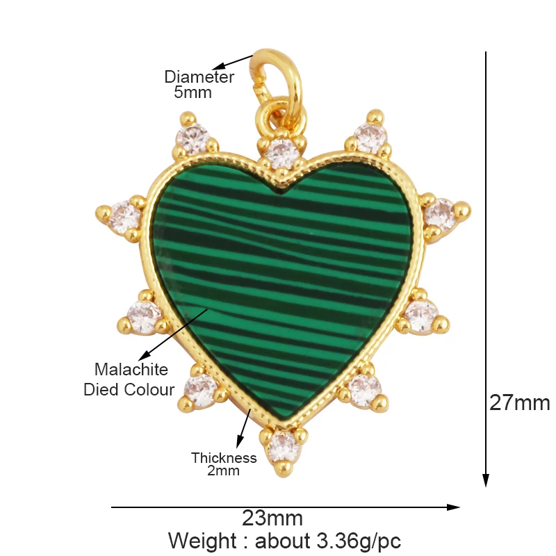 Fashion Elegant Love Heart Round Shape Natural Mother of Pearl Shell Agate Malachite Pendant Charm,DIY Necklace Accessories M30