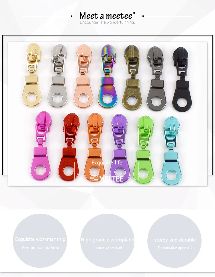 5/10/20Pcs 5# Zipper Heads For Nylon Zippers Bag Zip Puller Sliders Zips Repair Kits DIY Sewing Garment Replacement Accessories