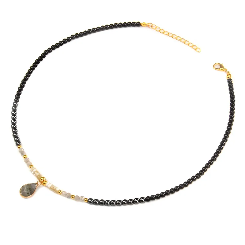 40cm Drop Pendant Necklace Natural Quartzs Stone Beaded Charm Necklaces Vintage Female Energy Necklace for Women Jewelry Gifts