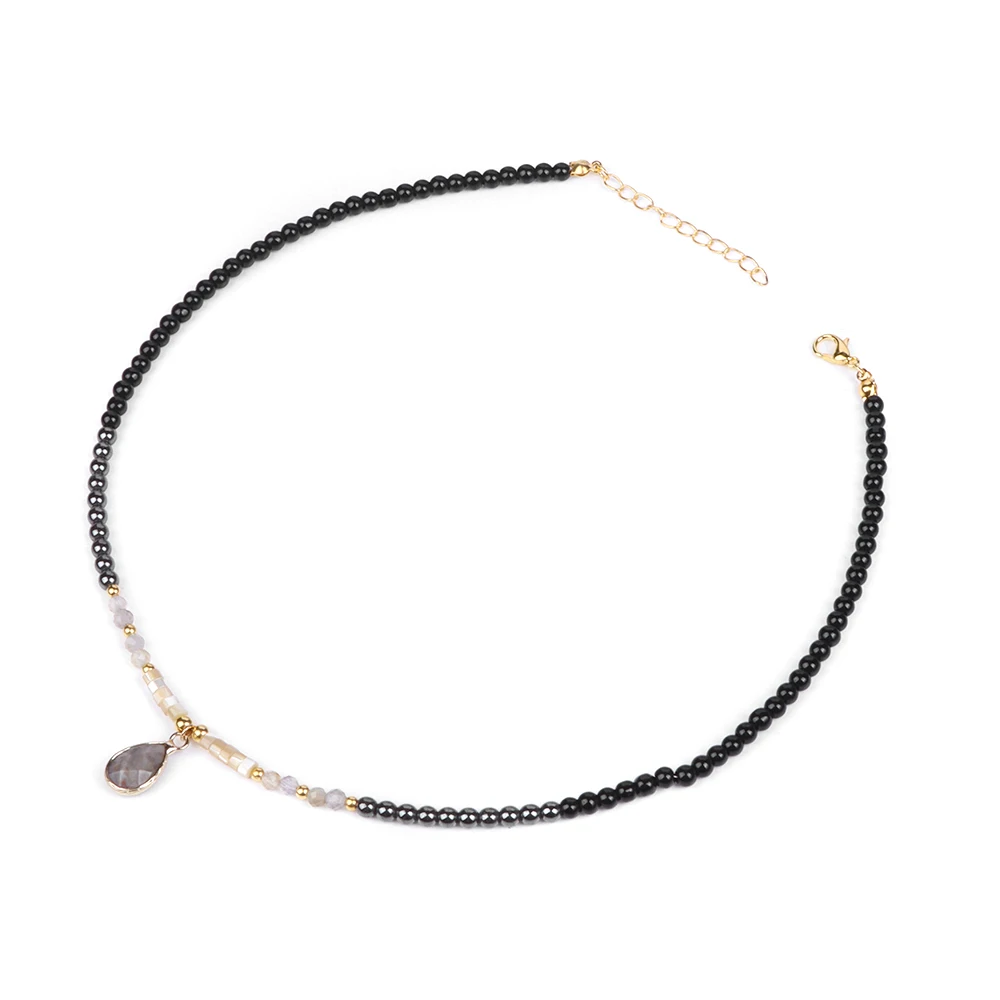 40cm Drop Pendant Necklace Natural Quartzs Stone Beaded Charm Necklaces Vintage Female Energy Necklace for Women Jewelry Gifts