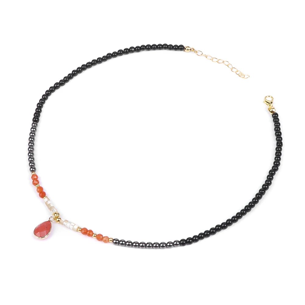 40cm Drop Pendant Necklace Natural Quartzs Stone Beaded Charm Necklaces Vintage Female Energy Necklace for Women Jewelry Gifts