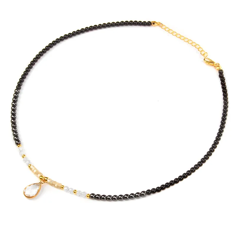 40cm Drop Pendant Necklace Natural Quartzs Stone Beaded Charm Necklaces Vintage Female Energy Necklace for Women Jewelry Gifts