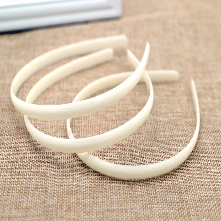10pcs ABS Plain Headband Base 10-25 MM No Teeth Headbands White Plastic Head Hoop Bezel for DIY Girls Woman Hairwear Accessories