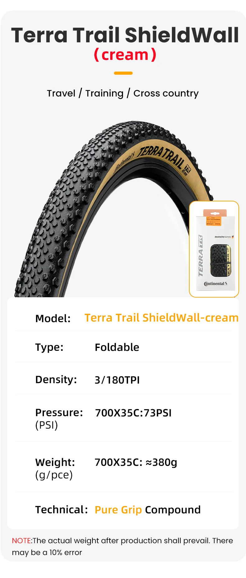 Continental Terra Trail 700x35C/40C Road Bike Gravel Tire 27.5 Shieldwall System Puncture Protection MTB Tubeless Ready Tyre