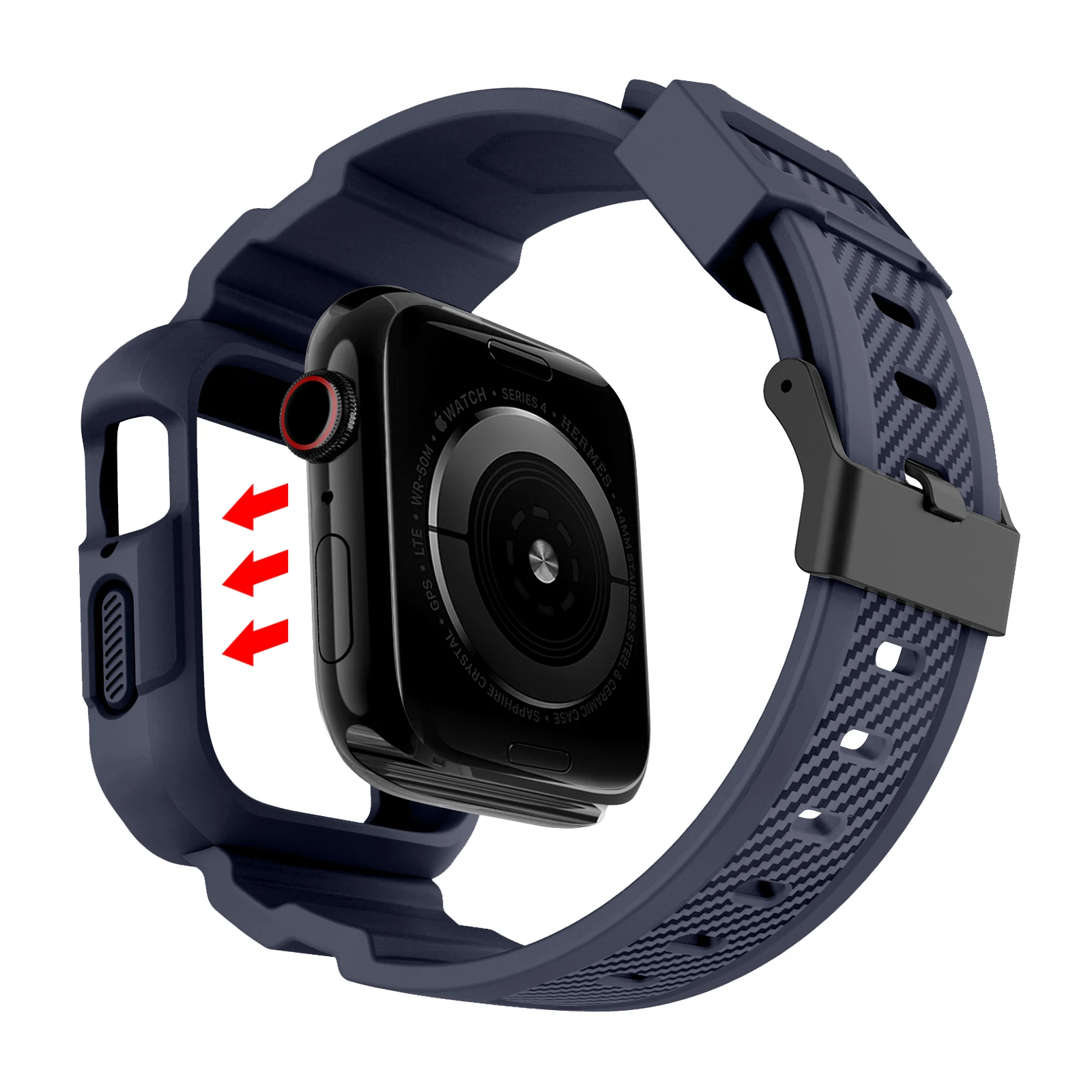 TPU case+strap For Apple Watch Band 45mm 44mm 49mm 41mm 40mm 38mm 42mm bracelet watchband cover Iwatch Series 9 8 3 6 SE 7 ultra