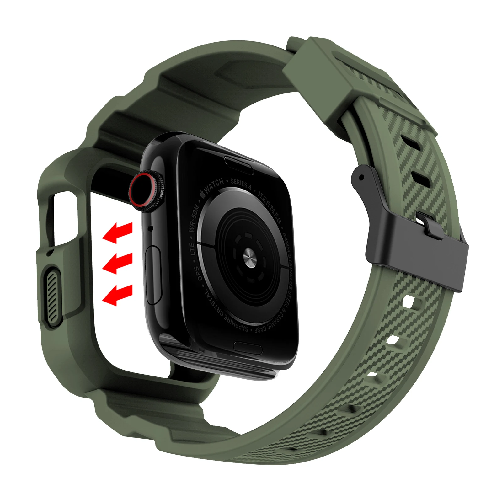 TPU case+strap For Apple Watch Band 45mm 44mm 49mm 41mm 40mm 38mm 42mm bracelet watchband cover Iwatch Series 9 8 3 6 SE 7 ultra