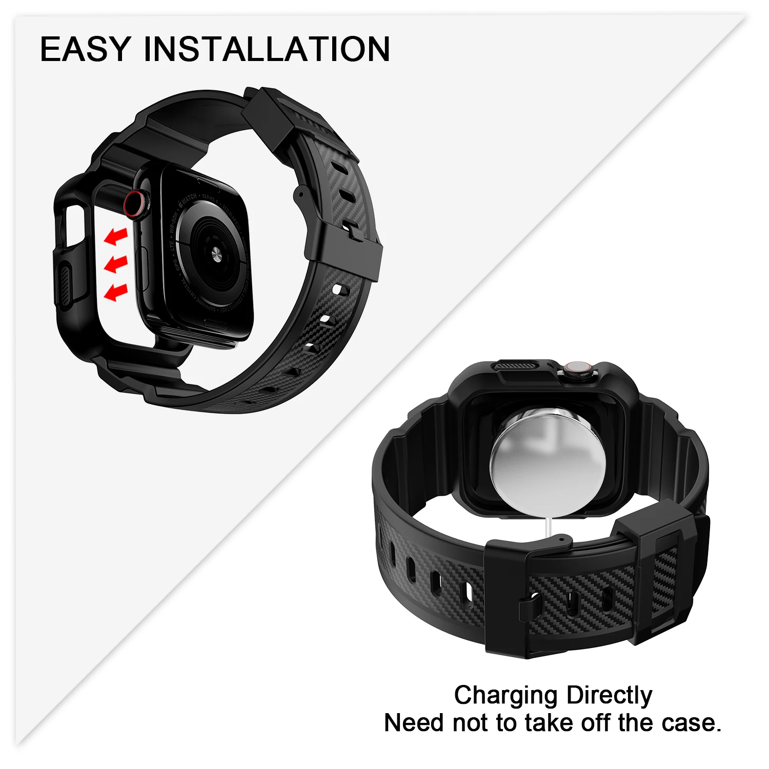 TPU case+strap For Apple Watch Band 45mm 44mm 49mm 41mm 40mm 38mm 42mm bracelet watchband cover Iwatch Series 9 8 3 6 SE 7 ultra