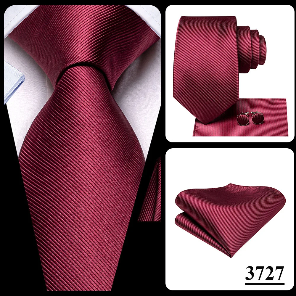 Hi-Tie Designer Red Burgundy Plaid Wedding Tie For Men Handky Cufflink Gift Mens Necktie Fashion Business Party silk Dropshiping