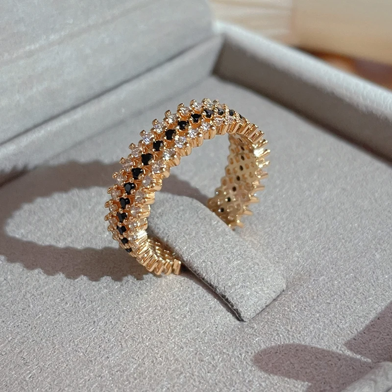 SYOUJYO Natural Zircon Full Paved Rings For Women 585 Rose Gold Color Fashion Jewelry Accessories Bride Wedding Rings 2022 New