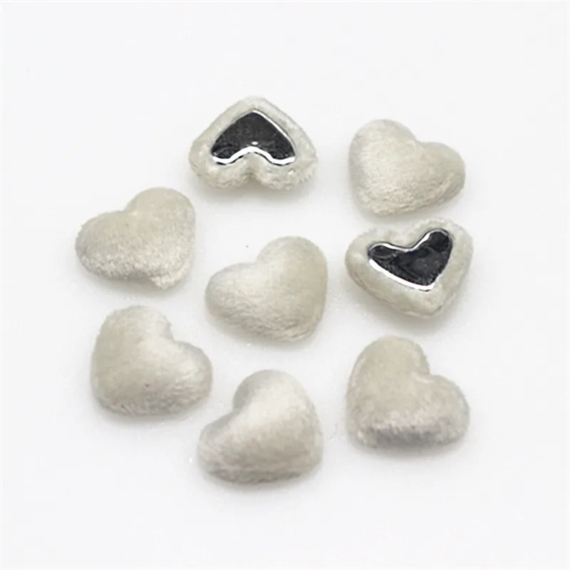 17mm 50pcs Flannel Fabric Covered Heart Shape Buttons Flatback Cabochon DIY Home Decoration Scrapbook Craft Accessories