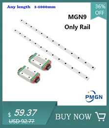 MGN MGN12 MGN15 MGN7 MGN9 300 350 400 450 500 1000mm Miniature Linear Rail Slide 1pcs MGN12 Linear Guide+ 1pcs Black SS Carriage