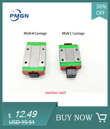 MGN MGN12 MGN15 MGN7 MGN9 300 350 400 450 500 1000mm Miniature Linear Rail Slide 1pcs MGN12 Linear Guide+ 1pcs Black SS Carriage