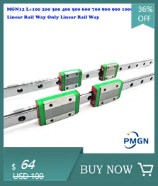 MGN MGN12 MGN15 MGN7 MGN9 300 350 400 450 500 1000mm Miniature Linear Rail Slide 1pcs MGN12 Linear Guide+ 1pcs Black SS Carriage