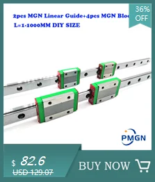 MGN MGN12 MGN15 MGN7 MGN9 300 350 400 450 500 1000mm Miniature Linear Rail Slide 1pcs MGN12 Linear Guide+ 1pcs Black SS Carriage