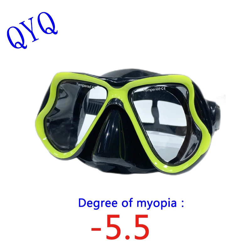 QYQ Snorkeling Mask Optical Myopic Diving Glasses Adults Can Be Fitted With Myopic Diving Mask
