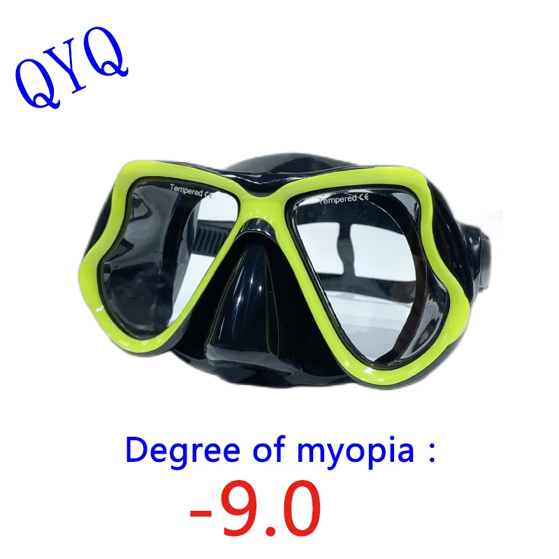 QYQ Snorkeling Mask Optical Myopic Diving Glasses Adults Can Be Fitted With Myopic Diving Mask