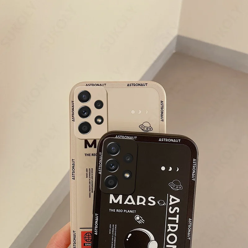 Astronaut Hand Lanyard Phone Case For Samsung Galaxy S25 FE S26 S25 S23 S24 S22 Ultra A57 A56 A37 A17 A16 A26 A54 A55 Soft Cover