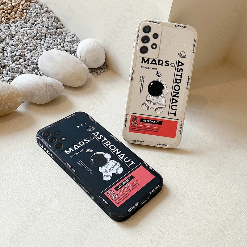 Astronaut Hand Lanyard Phone Case For Samsung Galaxy S25 FE S26 S25 S23 S24 S22 Ultra A57 A56 A37 A17 A16 A26 A54 A55 Soft Cover