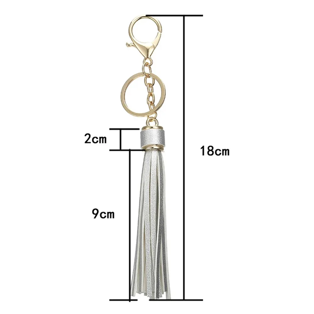 11 Colors Faux Suede Leather Tassels Keychain Women PU Lanyard Keyrings With Lobster Swivel Bag Pendant Key Wallet Accessories