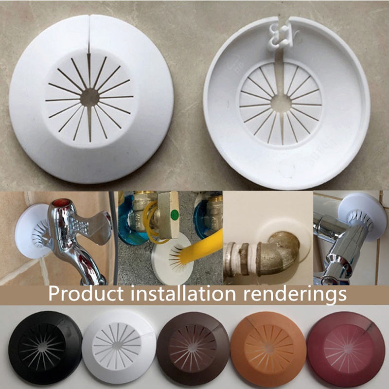 2pcs Plastic wall hole duct cover shower faucet angle valve Pipe plug decoration snap-on Plate kitchen accessories