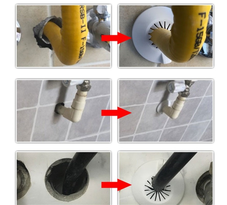 2pcs Plastic wall hole duct cover shower faucet angle valve Pipe plug decoration snap-on Plate kitchen accessories