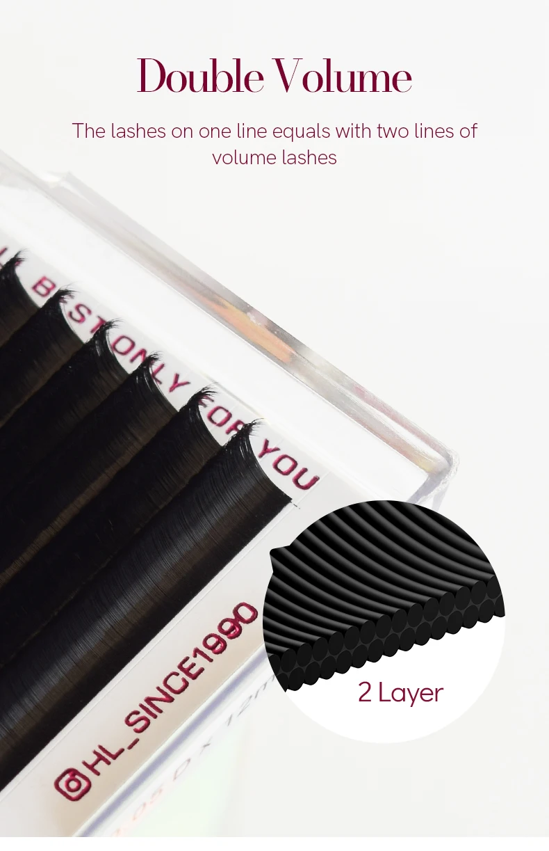 H&L SINCE 1990 Easy Fan Lashes Volume Extensions 7-20mm Fast Blooming Flowering Pre-bonded Lashes Natural Cilia Silk Lashes