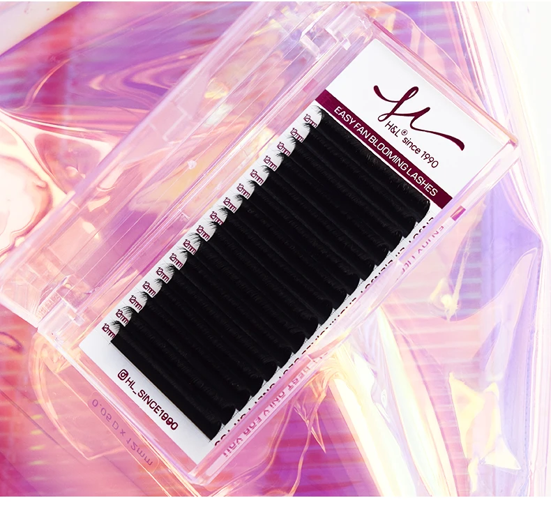 H&L SINCE 1990 Easy Fan Lashes Volume Extensions 7-20mm Fast Blooming Flowering Pre-bonded Lashes Natural Cilia Silk Lashes