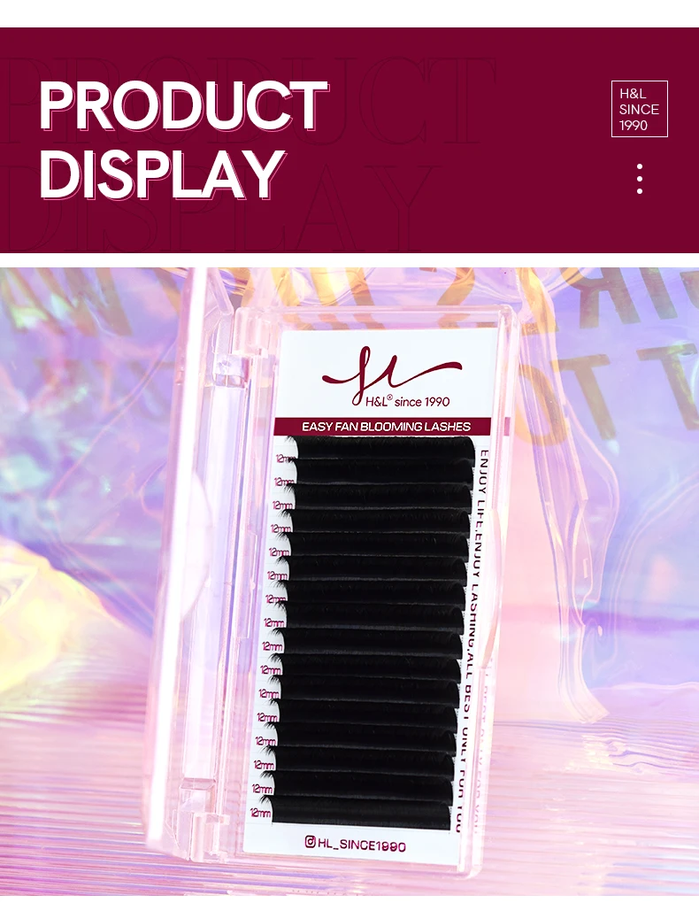 H&L SINCE 1990 Easy Fan Lashes Volume Extensions 7-20mm Fast Blooming Flowering Pre-bonded Lashes Natural Cilia Silk Lashes