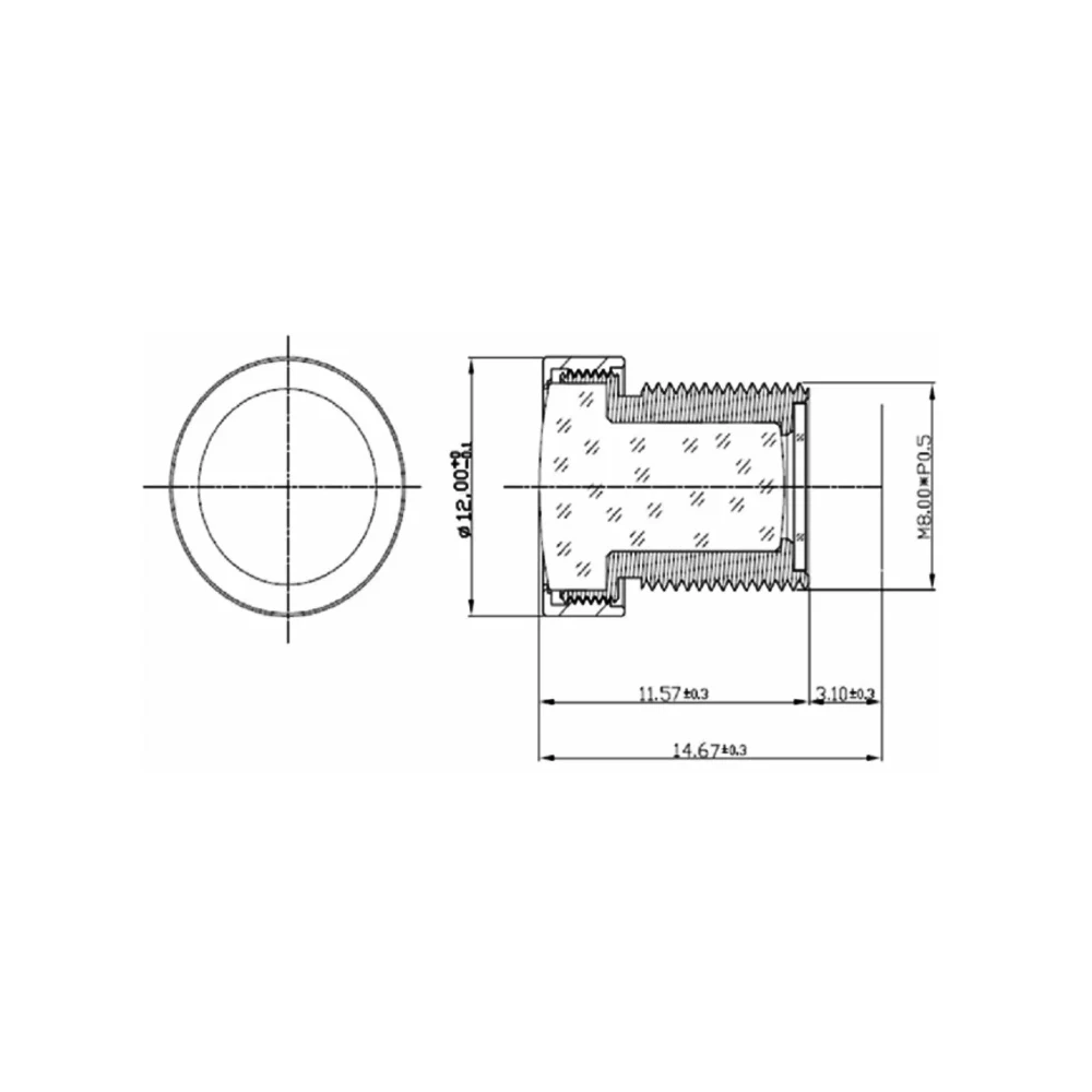 Witrue 2.1mm M8 Lens 1/3 Inch 5MP F2.2 151 Degree with 650nm IR Filter Lenses for CCTV Security Camera Wide Angle 151 Degree