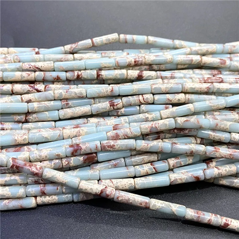 4x13mm Natural Semi-precious Stone Loose Spacer Beads Strands Tube Beads Jewelry Making Accessories DIY Manual Cylindrical Beads