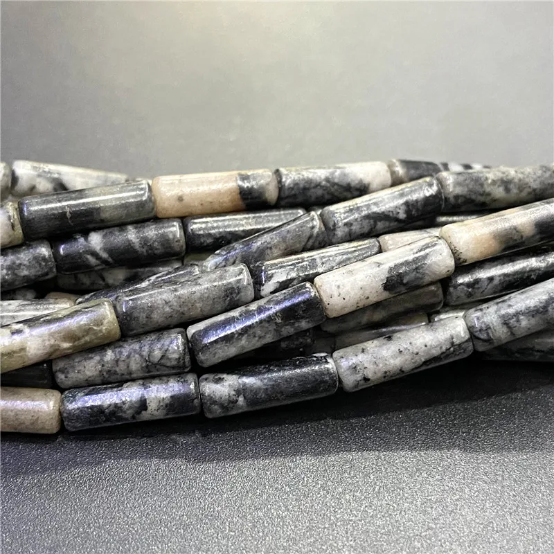 4x13mm Natural Semi-precious Stone Loose Spacer Beads Strands Tube Beads Jewelry Making Accessories DIY Manual Cylindrical Beads