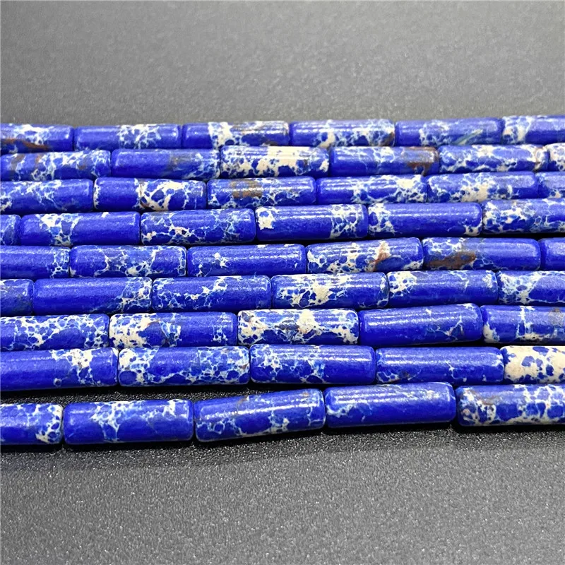 4x13mm Natural Semi-precious Stone Loose Spacer Beads Strands Tube Beads Jewelry Making Accessories DIY Manual Cylindrical Beads