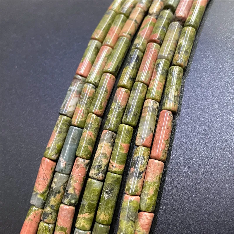 4x13mm Natural Semi-precious Stone Loose Spacer Beads Strands Tube Beads Jewelry Making Accessories DIY Manual Cylindrical Beads
