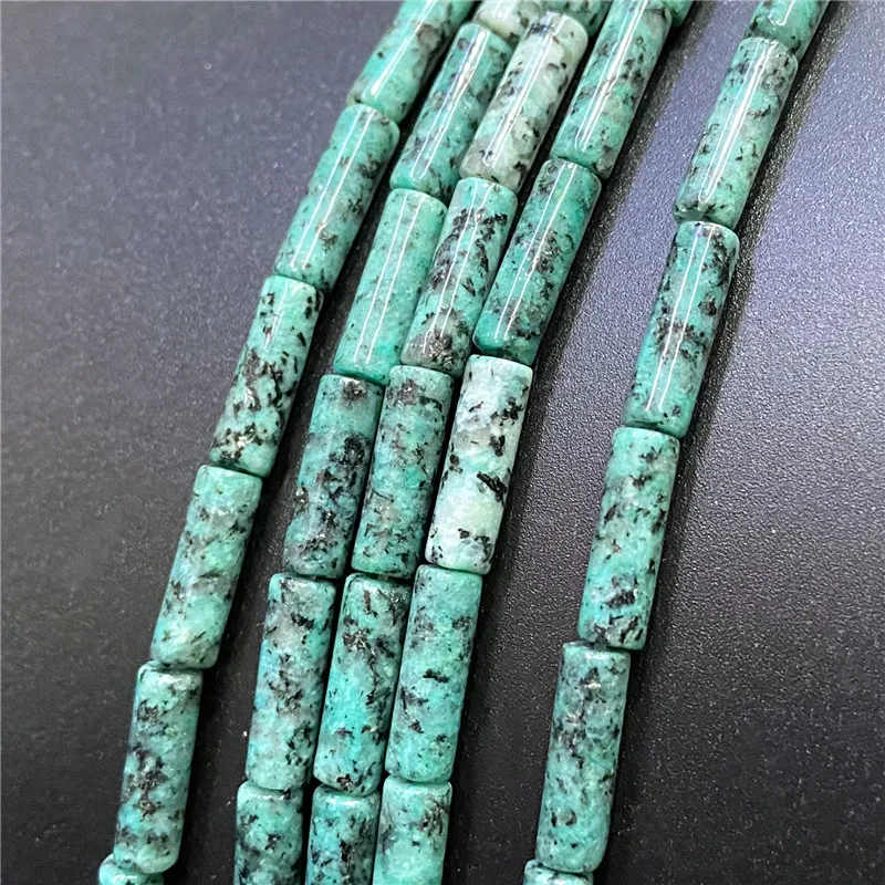 4x13mm Natural Semi-precious Stone Loose Spacer Beads Strands Tube Beads Jewelry Making Accessories DIY Manual Cylindrical Beads