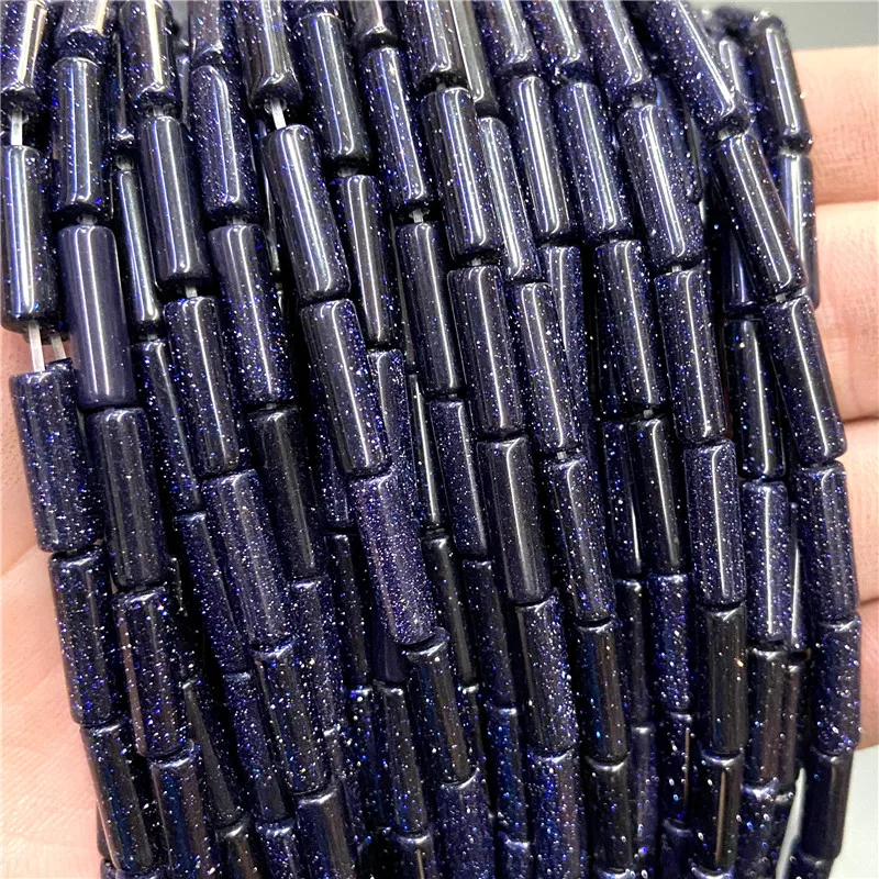 4x13mm Natural Semi-precious Stone Loose Spacer Beads Strands Tube Beads Jewelry Making Accessories DIY Manual Cylindrical Beads