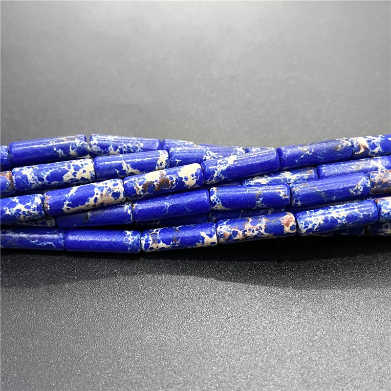 4x13mm Natural Semi-precious Stone Loose Spacer Beads Strands Tube Beads Jewelry Making Accessories DIY Manual Cylindrical Beads