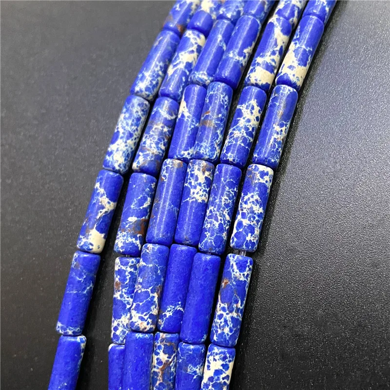 4x13mm Natural Semi-precious Stone Loose Spacer Beads Strands Tube Beads Jewelry Making Accessories DIY Manual Cylindrical Beads