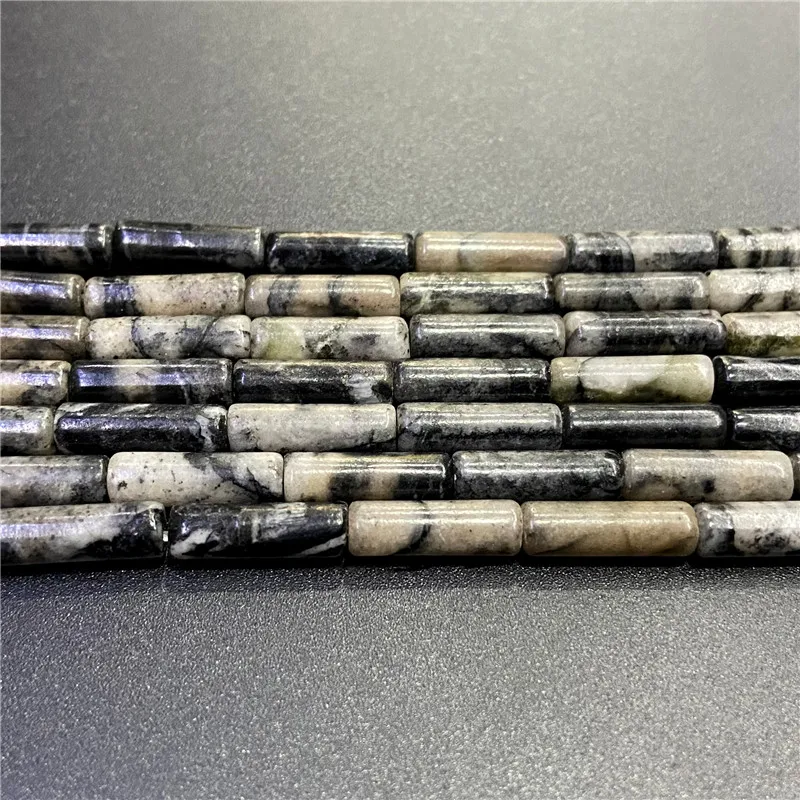 4x13mm Natural Semi-precious Stone Loose Spacer Beads Strands Tube Beads Jewelry Making Accessories DIY Manual Cylindrical Beads