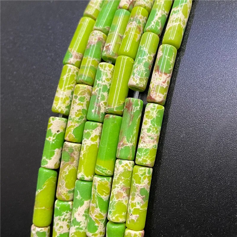 4x13mm Natural Semi-precious Stone Loose Spacer Beads Strands Tube Beads Jewelry Making Accessories DIY Manual Cylindrical Beads