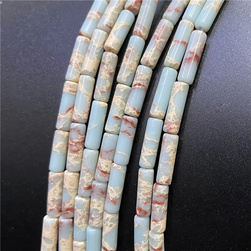 4x13mm Natural Semi-precious Stone Loose Spacer Beads Strands Tube Beads Jewelry Making Accessories DIY Manual Cylindrical Beads