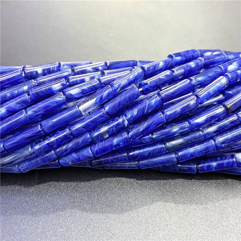 4x13mm Natural Semi-precious Stone Loose Spacer Beads Strands Tube Beads Jewelry Making Accessories DIY Manual Cylindrical Beads