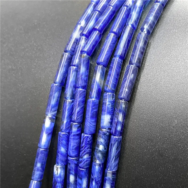 4x13mm Natural Semi-precious Stone Loose Spacer Beads Strands Tube Beads Jewelry Making Accessories DIY Manual Cylindrical Beads