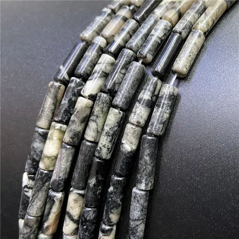 4x13mm Natural Semi-precious Stone Loose Spacer Beads Strands Tube Beads Jewelry Making Accessories DIY Manual Cylindrical Beads