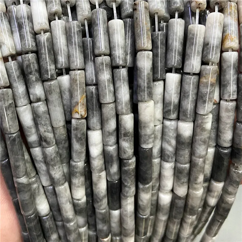 4x13mm Natural Semi-precious Stone Loose Spacer Beads Strands Tube Beads Jewelry Making Accessories DIY Manual Cylindrical Beads