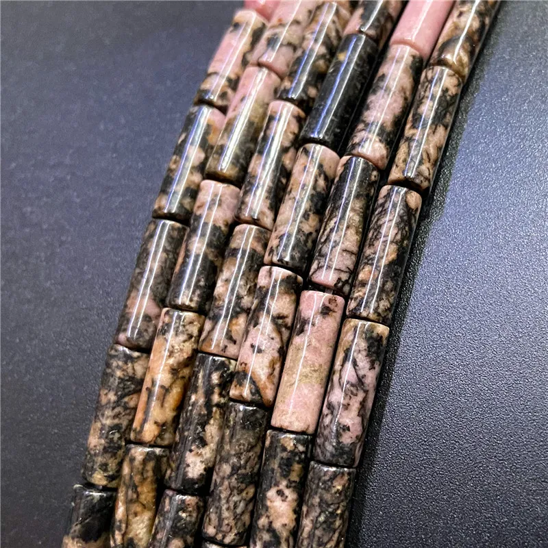 4x13mm Natural Semi-precious Stone Loose Spacer Beads Strands Tube Beads Jewelry Making Accessories DIY Manual Cylindrical Beads