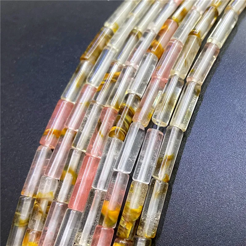 4x13mm Natural Semi-precious Stone Loose Spacer Beads Strands Tube Beads Jewelry Making Accessories DIY Manual Cylindrical Beads