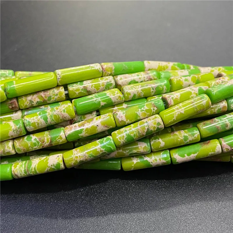 4x13mm Natural Semi-precious Stone Loose Spacer Beads Strands Tube Beads Jewelry Making Accessories DIY Manual Cylindrical Beads